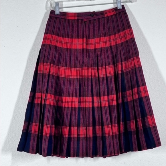 50s REVERSIBLE wool plaid skirt